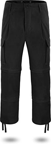 normani Outdoor Sports 3-in-1 Zip-Off Outdoor Hose/Short Moleskinhose nach TL mit Reißverschluss abtrennbare Hosenbeine - Shorts oder 3/4 Farbe Schwarz Größe L von normani
