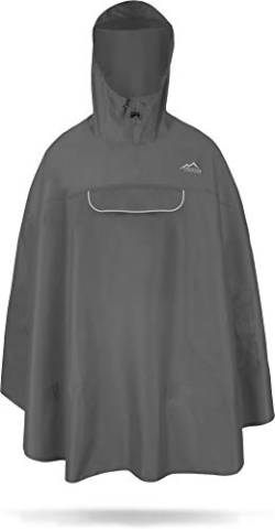 normani Premium Wasserdichter Regenponcho Poncho mit Kapuze und seitlichen Einschubtaschen - KleinesPackmaß - Fahrradponcho Regenmantel Unisex (S-3XL) Farbe Anthrazit Größe XXL/3XL von normani