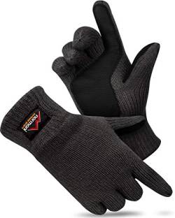 normani Strick Fingerhandschuhe mit Thinsulatefütterung Winterhandschuhe Farbe Anthrazit mit Silikonhandfläche Größe 3XL von normani