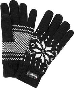 normani Strick Fingerhandschuhe mit Thinsulatefütterung Winterhandschuhe Farbe Norweger/Schwarz Größe M von normani