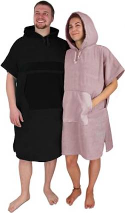 normani Unisex Badeponcho für Erwachsene | Handtuch-Poncho | Umzieh-Hilfe - Strand-Bademantel für Damen undund Herren aus 100% Baumwolle Farbe Rosa Größe 150-173 cm von normani