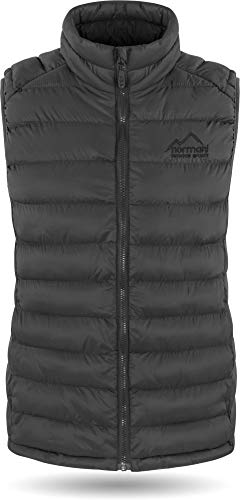 normani Wattierte Steppweste für Damen Winterweste Bodywarmer Sportweste mit Stehkragen und Seitentaschen - WINDDICHTE Outdoor-Weste Ärmellose Übergangsweste Farbe Anthrazit Größe S von normani