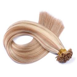 Keratin Bonding 100% Remy Echthaar Haarverlängerung - # 12/613 GESTRÄHNT - 100 Strähnen - 1 g - 70 cm U-Tip Extention Remy Qualität by NOVON Hair Extentions von novon