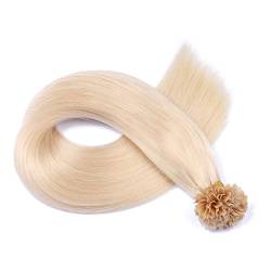 Keratin Bonding 100% Remy Echthaar Haarverlängerung - # 60 - WEISSBLOND - 250 Strähnen - 1 g - 70 cm U-Tip Extention Remy Qualität by NOVON Hair Extentions von novon