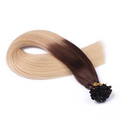 Keratin Bonding - # 2/60 OMBRE - 50cm - 150 Strähnen - 0,5g - 100% Remy Echthaar Haarverlängerung U-Tip Extensions hohe Qualität by NOVON Hair Extention mit sehr hoher Qualität von novon