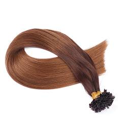 Keratin Bonding - # 2/8 OMBRE - 50cm - 200 Strähnen - 0,5g - 100% Remy Echthaar Haarverlängerung U-Tip Extensions hohe Qualität by NOVON Hair Extention mit sehr hoher Qualität von novon