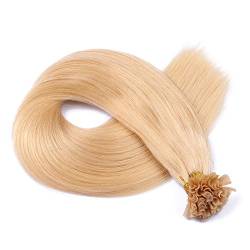 Keratin Bonding - # 24 - GOLDBLOND - 40cm - 25 Strähnen - 1g - 100% Remy Echthaar Haarverlängerung U-Tip Extensions sehr hohe Qualität by NOVON Hair Extention von novon
