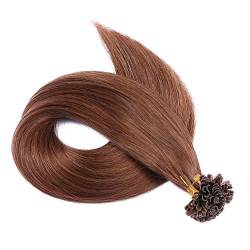 Keratin Bonding - # 6 - BRAUN - 40cm - 50 Strähnen - 0,5g - 100% Remy Echthaar Haarverlängerung U-Tip Extention hohe Qualität by NOVON Hair Extensions mit sehr hoher Qualität von novon