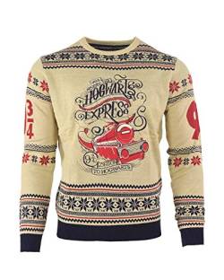 Harry Potter Christmas Jumper Ugly Sweater Hogwarts Express, Pullover, mehrfarbig, Größe L von numskull