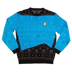 Numskull Unisex Offizieller Star Trek Strickpullover für Weihnachten, Blau, Größe XL von numskull