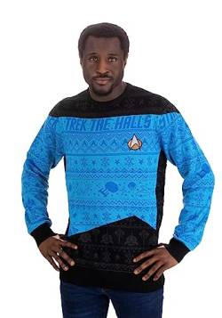 Numskull Unisex Offizieller Star Trek Strickpullover für Weihnachten, Blau, S von numskull