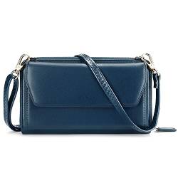 nuoku Brieftaschen für Frauen, Kreditkartenfächer mit RFID-blockierender großer Kapazität, 1 - Marineblau von nuoku