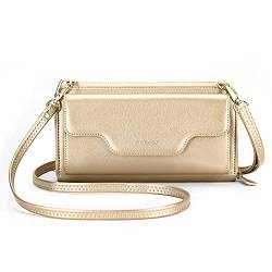 nuoku Crossbody Taschen für Frauen, Handgelenk Brieftaschen für Frauen, Clutch Geldbörsen für Frauen, Rfid Wallet Frauen, Gold von nuoku