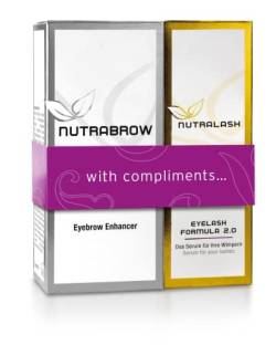 Nutracosmetic – Vorteils-Set NutraBrow Eyebrow Enhancer & Nutralash Eyelash Formula 2.0 I Dichte Augenbrauen und lange Wimpern in 6-12 Wochen I Serum für Wimpern- und Augenbrauen Wachstum I 3ml & 1ml von nutraCOSMETIC