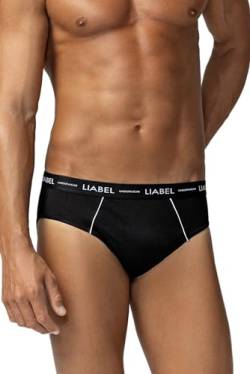 Liabel | 6 Herren-Slips aus Baumwolle, weiß, schwarz und bunt, Unterhose für Herren, Pack mit verstärkten Nähten, Unterwäsche für Herren, Slip mit elastischem Außenmaterial, männlich, Sortiert, M von o-day