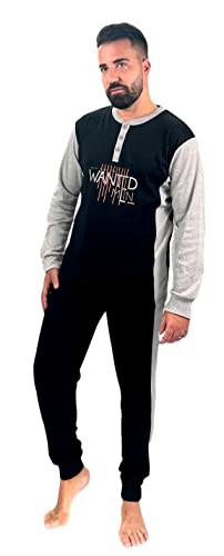 Wanted Schlafanzug für Männer - Purer Winterkomfort aus 100% Baumwoll-Interlock - Normale Passform - Strapazierfähig und warm (XXL, Modell 2) von o-day