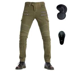 oFzimTo Motorradhose Herren mit Protektoren, Motorrad Jeans Herren, Biker Jeans Herren Stretch-Zweiten Generation Protektoren，CE-Kennzeichnung (EN1621-1:2045) von oFzimTo