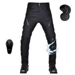 oFzimTo Motorradhose Herren mit Protektoren, wasserdichte Motorrad Hosen Herren, Cargo Motorradbekleidung für Alle Jahreszeiten (Schwarze,L) von oFzimTo