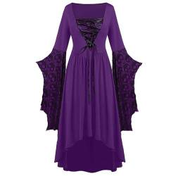 obaSeteck Renaissance Kleid für Frauen Dress up Halloween Mittelalterliche Kostüm Faire Gothic Kleid (5XL, Z1) von obaSeteck