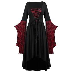 obaSeteck Renaissance Kleid für Frauen Dress up Halloween Mittelalterliche Kostüm Faire Gothic Kleid (L, Z2) von obaSeteck