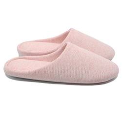 ofoot Damen-Hausschuhe, Memory-Schaum, waschbar, Baumwolle, rutschfeste Hausschuhe (Pink, 36/37 EU) von ofoot