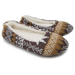 ofoot Damenschuhe, Damenballett-Indoor Slipper, Super Soft Warm Velvet Lined, Anti-Skid House Schuhe von ofoot