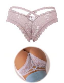 ohmydear Brazilian Slip Damen Spitze Unterhosen Dessous Sexy Höschen Hipster Unterwäsche Erotisch Thong Große Größen String Tanga Lace Panties von ohmydear