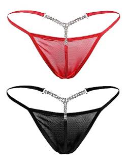 ohmydear Damen Pantys Sexy Diamant String Set Unterwäsche für Frauen Weich Bikinislips Mesh Tanga Höschen Niedrig Taille Unterwear von ohmydear