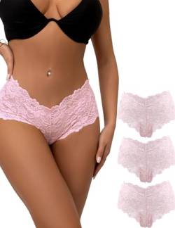 ohmydear Slips Damen Sexy Unterwäsche Spitze Unterhosen Dessous Frauen Pantys Erotisch Höschen Set Hipster String Große Größen Tanga Thong 3er Pack von ohmydear