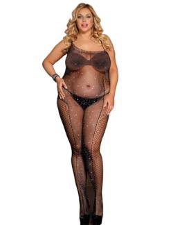 Sexy Unterwäsche Dessous für Damen Nahtlose Mesh Overt Sexy Dessous Damen für Sex Reizwäsche Spitze Body Große Größen Fishnet Bodystocking Baby Dolls Negligees Lingerie Sleepwear(Schwarz A,L-XXL) von ohyeahlady