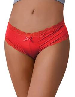 ohyeahlady Seamless Slips Damen Sexy Große Größen Pantys Tanga Unterhosen Unterwäsche Underwear Höschen Hipster(XL-XXL,Rot) von ohyeahlady