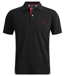 onedog Poloshirt Herren Kurzarm Design Stickerei REH Gestrickten Polohemd Casual Atmungsaktives Golf Polo Shirt Männer Business Poloshirts Sommer Men's Polo Sportlich T Shirt Schwarz 3XL von onedog