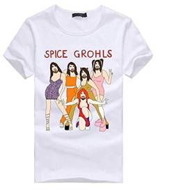 Spice GROHLS Print T-Shirts Herren/Damen Rundhals Kurzarm Lustige T-Shirts von oneforus