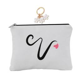 A-Z bestickte Kosmetiktasche mit Buchstabenkombination, personalisierte Geschenktasche, niedliche Make-up-Tasche, geeignet für Hochzeit, Geburtstag, Urlaub, ist ein tolles Geschenk für Frauen, Mutter, von onstary