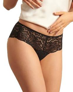 ooia Hipster Allover Lace Perioden Unterwäsche für Leichte Blutung Schwarz (Größe 32-34) von ooia