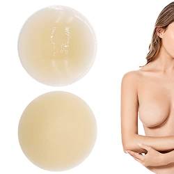 oos Invisible Lifting Upright Breathable Comfortable Nipples, Reusable Silicone Nipple Covers for Women, Invisible Breast Sticker with Travel Case (Nude,D Cups 3.14 inch) von oos