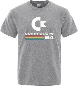 Men T-Shirts 2021 Summer Commodore 64 Print T Shirt C64 SID Amiga Retro Cool Design T-Shirt Short Sleeve Top Tee Mens Clothing Grey T-Shirts & Hemden(3X-Large) von opinion