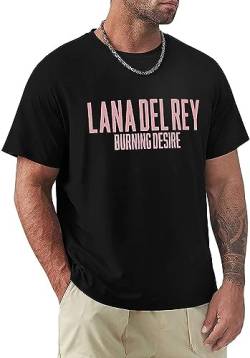 Men's T-Shirt Lana Singer Del Rey Burning Desire Graphic T-Shirt Funny Short Sleeve Shirts for Men with Logo Casual Cotton Soft Tees Fresh Classic Tshirt T-Shirts & Hemden(XX-Large) von opinion