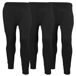 Herren-Thermounterwäsche, lange Unterhose, extrem heiß gebürstete Innenseite, ultraweiche Hose, Leggings, 3 Stück, Schwarz , 27-32 von orbiz