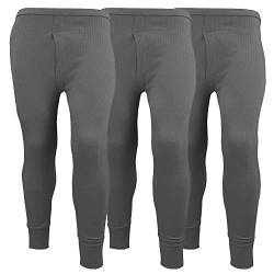 3 Stück Herren Thermounterwäsche Hose Lange Unterhose Unterhose Extrem Hot Brushed Inside Ultra Soft Hose Leggings Hose, anthrazit, 34-37 von orbiz