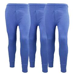 Herren-Thermounterwäsche, lange Unterhose, extrem heiß gebürstete Innenseite, ultraweiche Hose, Leggings, 3 Stück, blau, 31-35 von orbiz