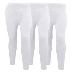 3 Stück Herren Thermounterwäsche Hose Lange Unterhose Unterhose Extrem Hot Brushed Inside Ultra Soft Hose Leggings Hose, weiß, 27-32 von orbiz