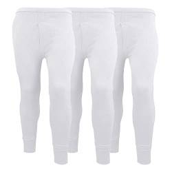 3 Stück Herren Thermounterwäsche Hose Lange Unterhose Unterhose Extrem Hot Brushed Inside Ultra Soft Hose Leggings Hose, weiß, 34-37 von orbiz