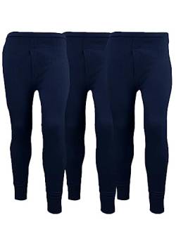 Herren-Thermounterwäsche, lange Unterhose, extrem heiß gebürstete Innenseite, ultraweiche Hose, Leggings, 3 Stück, Marineblau, S von orbiz