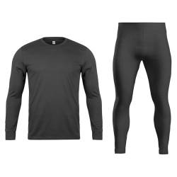 Orbiz Herren Thermounterwäsche Set - Voller Langarm Weste Top und Lange Unterhose Perfekte Wärme Micro Winter Unterwäsche, grau, XL von orbiz