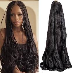 8 Packs French Curly Braiding Hair 22 Inch Pre Stretched Braiding Hair Loose Wave Spiral Curl Braids Crochet Hair with Curly Ends for Black Women by Originea (1B#) von originea