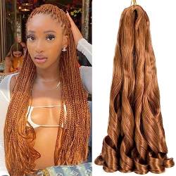 8 Packs French Curly Braiding Hair 22 Inch Pre Stretched Braiding Hair Loose Wave Spiral Curl Braids Crochet Hair with Curly Ends for Black Women by Originea (30#) von originea