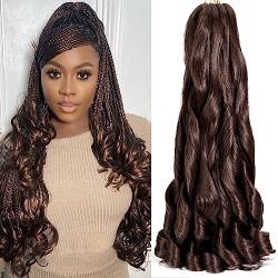 8 Packs French Curly Braiding Hair 22 Inch Pre Stretched Braiding Hair Loose Wave Spiral Curl Braids Crochet Hair with Curly Ends for Black Women by Originea (4#) von originea