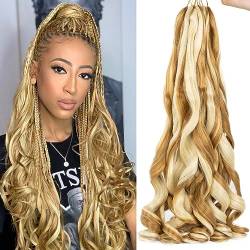8 Packs French Curly Braiding Hair 22 Inch Pre Stretched Braiding Hair Loose Wave Spiral Curl Braids Crochet Hair with Curly Ends for Black Women by Originea (P27/613#) von originea