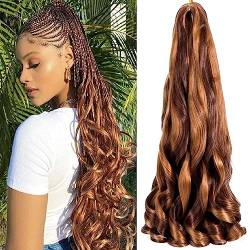 8 Packs French Curly Braiding Hair 22 Inch Pre Stretched Braiding Hair Loose Wave Spiral Curl Braids Crochet Hair with Curly Ends for Black Women by Originea (P33/30#) von originea